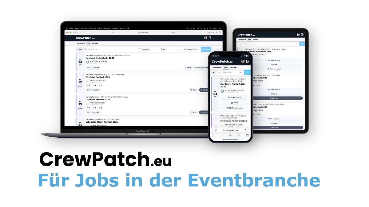 CrewPatch.eu vernetzt Freelancer und Eventunternehmen
