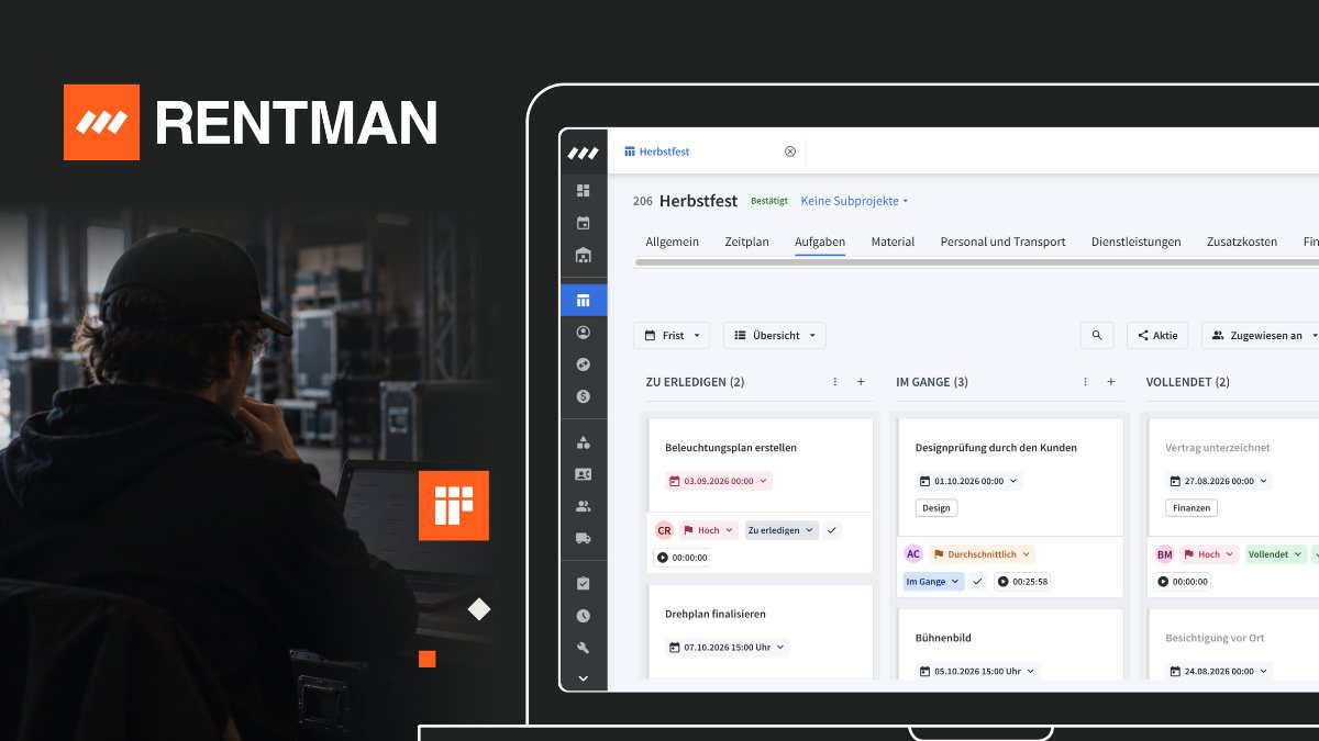 Rentman veröffentlicht Organize für Eventprojekte